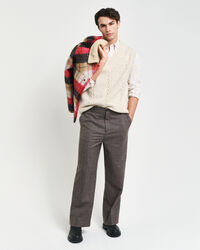 Kabelgebreid vest met V-hals