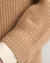 Trui met V-hals van geribde wol