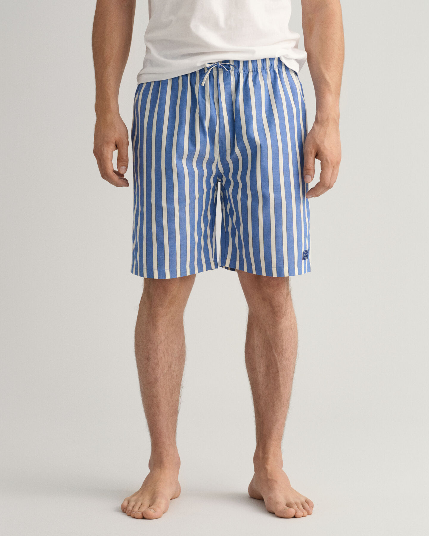 Oxford pyjamashort met strepen