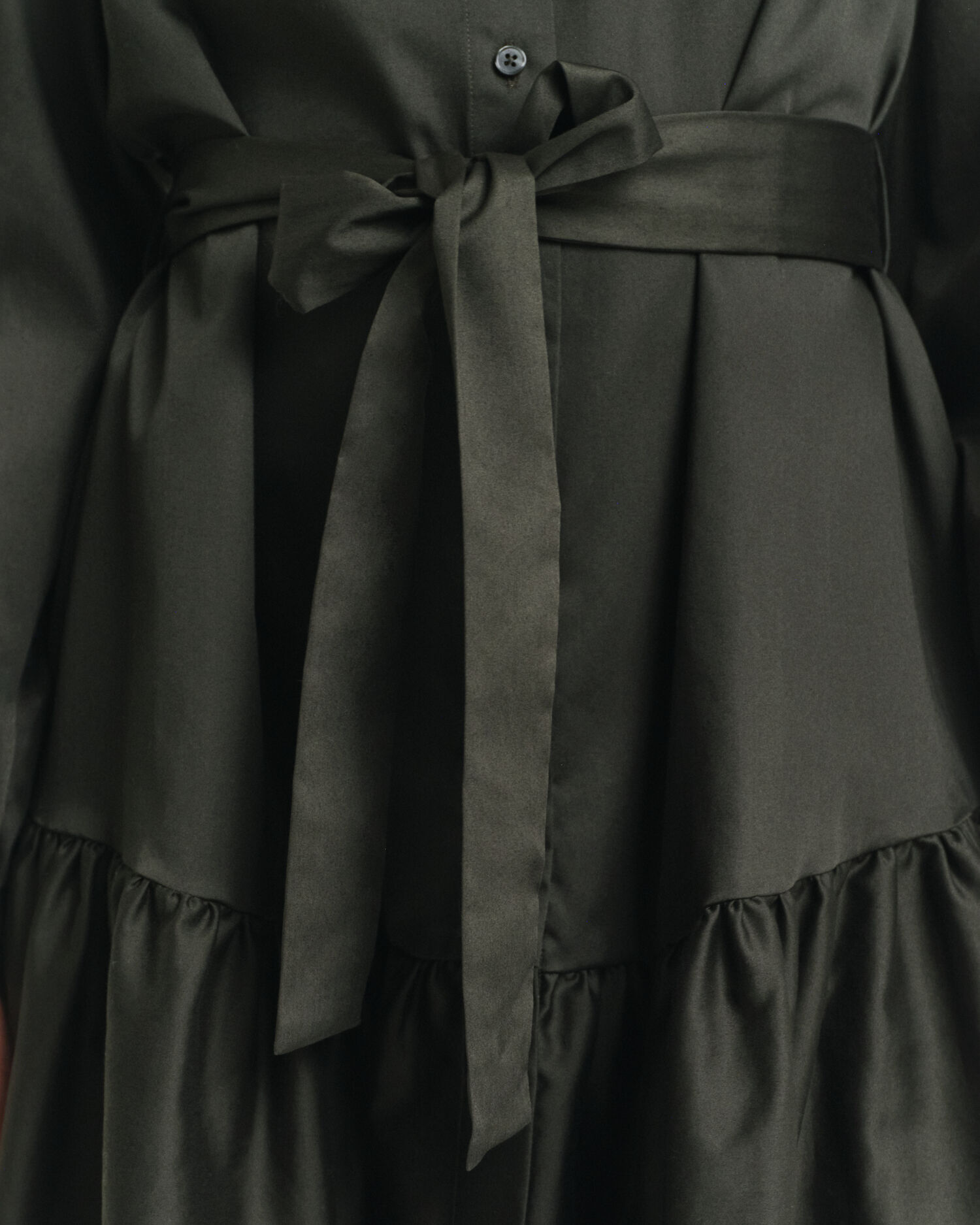 Jurk met lange mouwen van katoensatijn