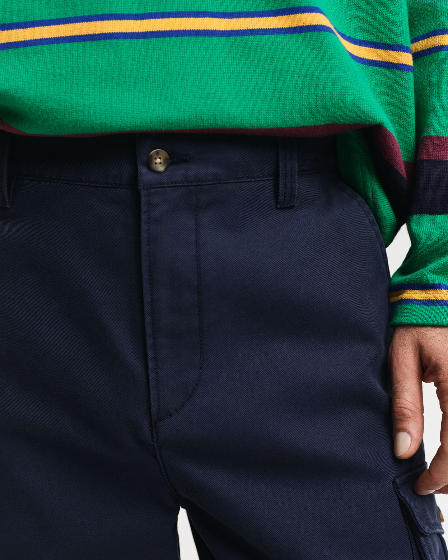 Regular Fit cargobroek van katoenkeper