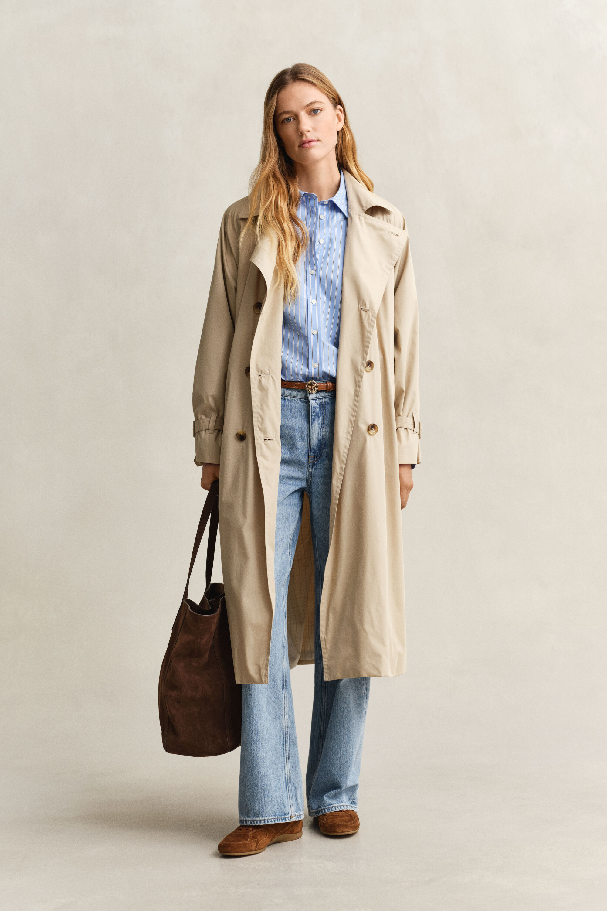 Regular Fit Classic overoverhemd met strepen van poplin