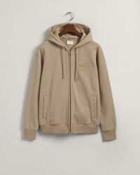 Tonal Shield hoodie met ritssluiting
