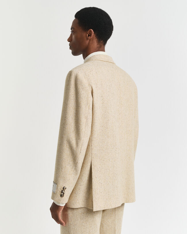 Relaxed Fit kostuumjasje met visgraatmotief en spikkelpatroon