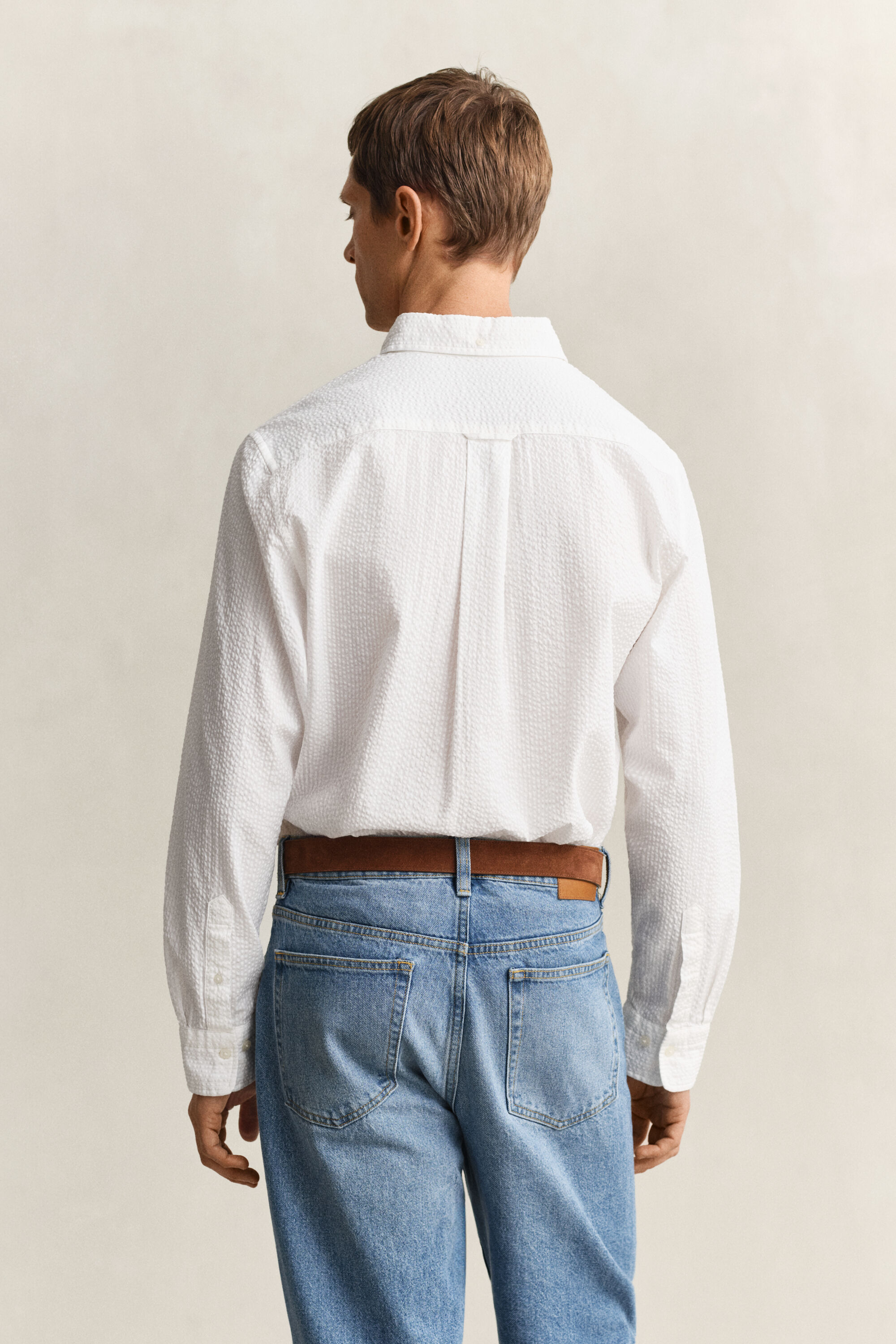 Regular Fit Seersucker overoverhemd