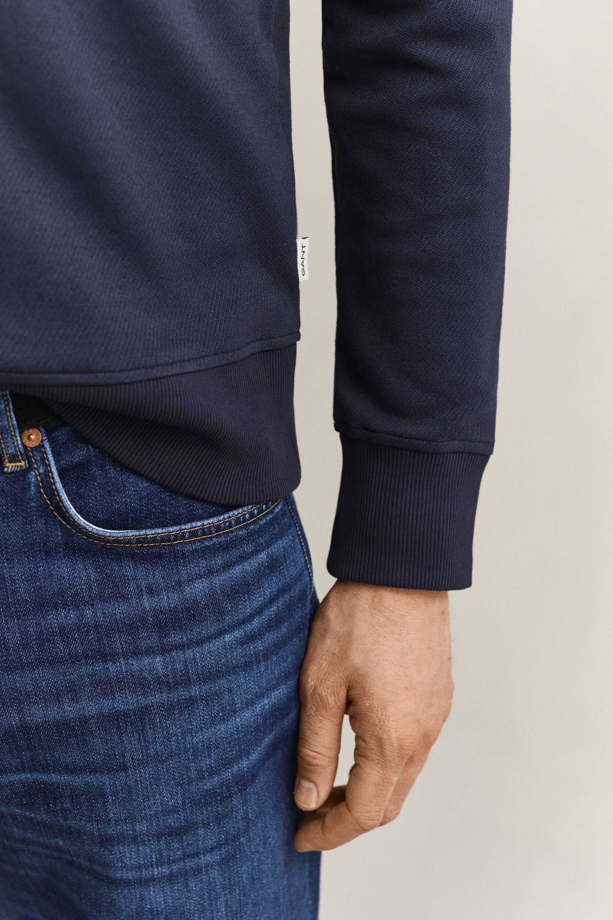 Sweatshirt met korte rits