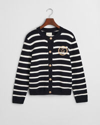 Gestreept jack van gebreid katoen