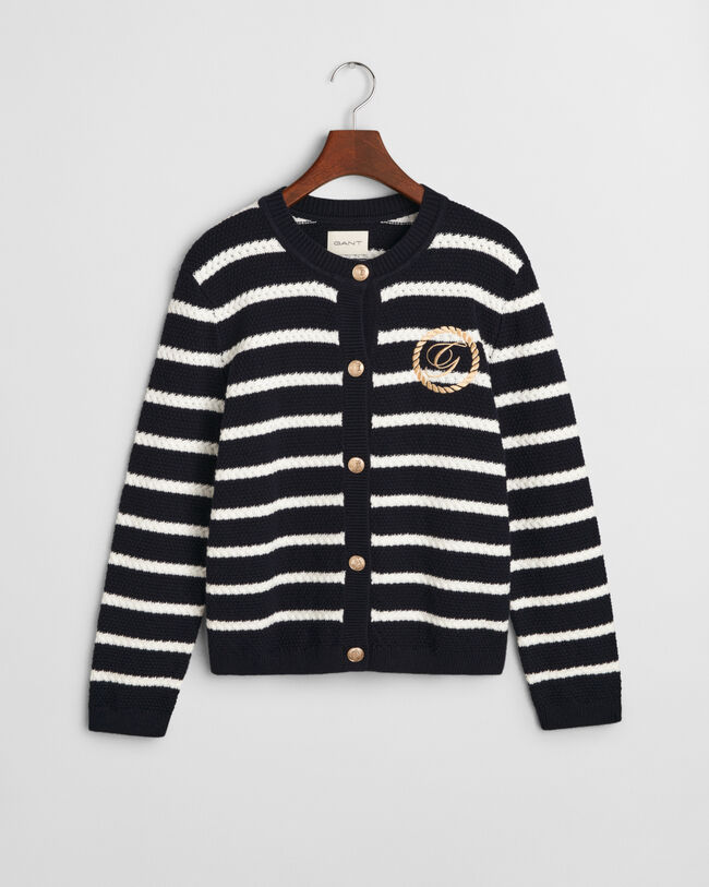 Gestreept jack van gebreid katoen