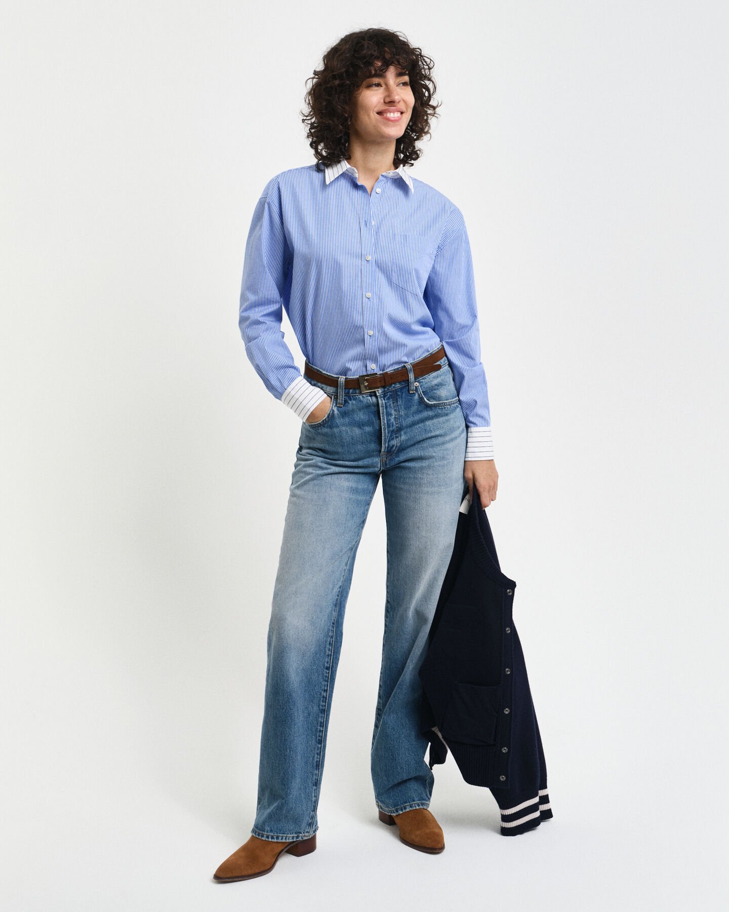 Relaxed Fit poplin overhemd met verschillende strepen