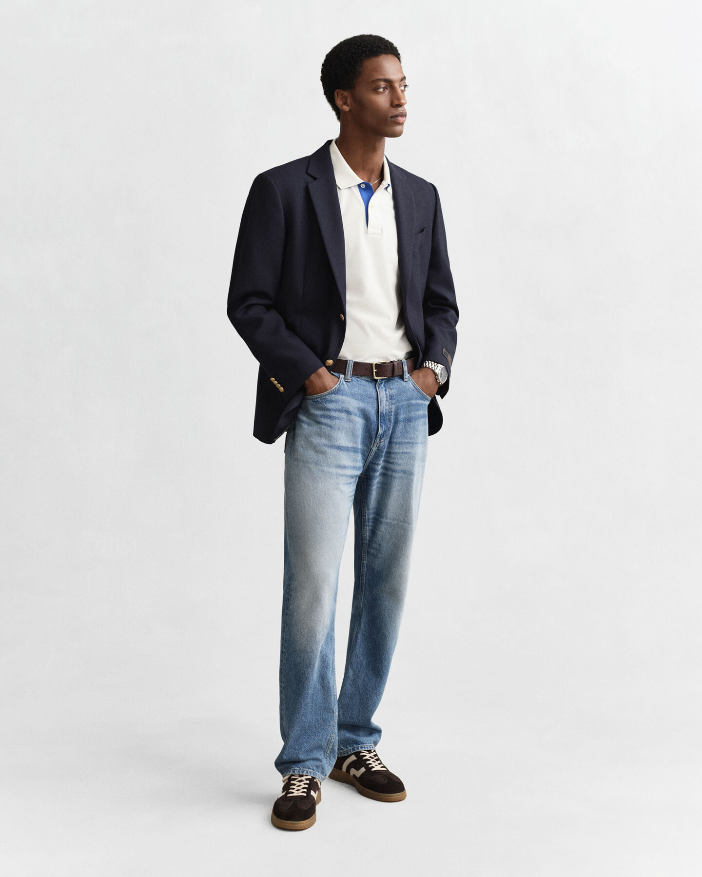 Piqué poloshirt met contrasterend detail