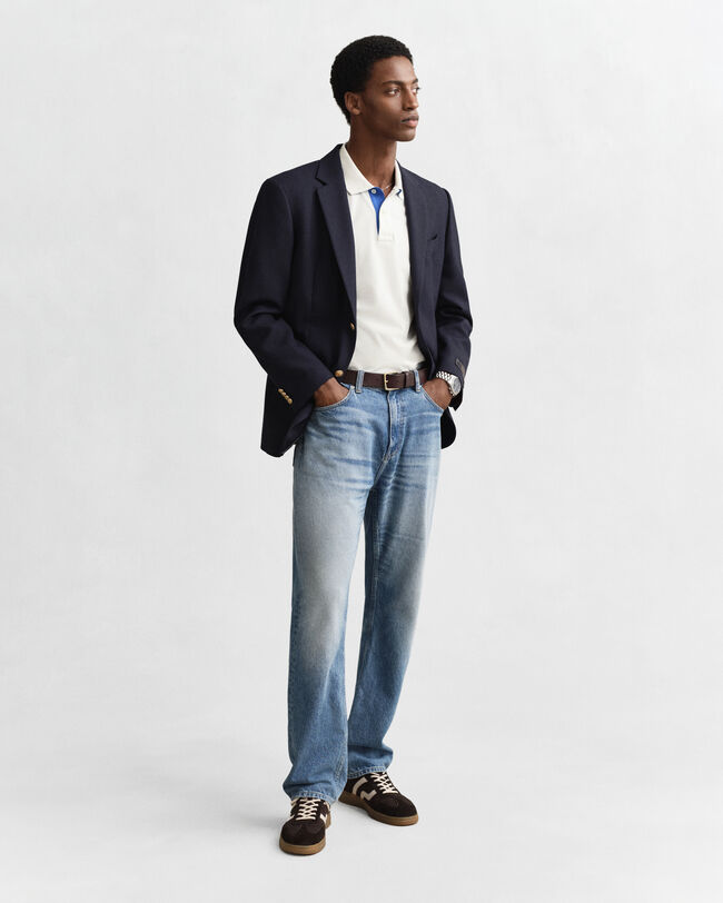 Piqué poloshirt met contrasterend detail