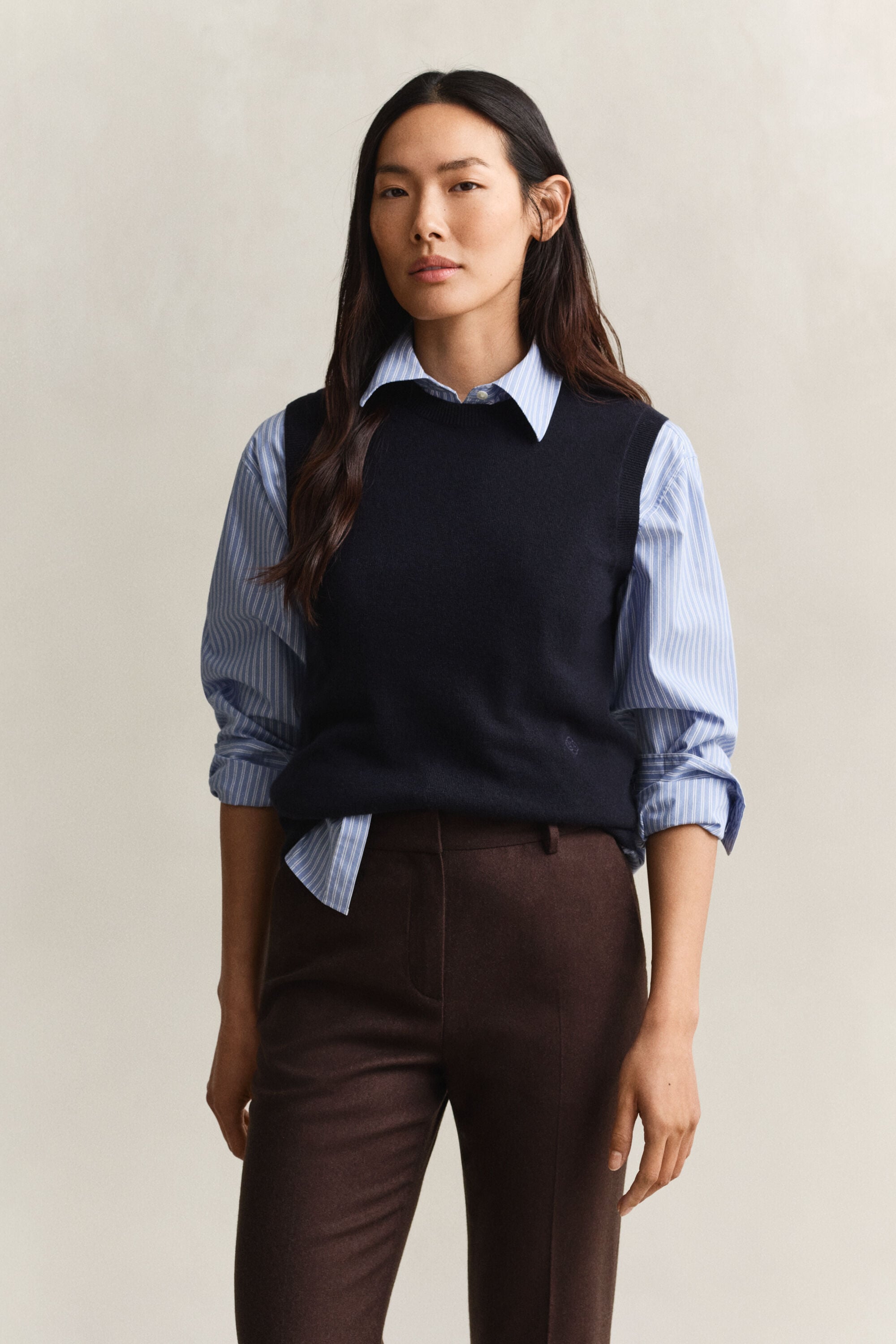 Gebreid wollen vest