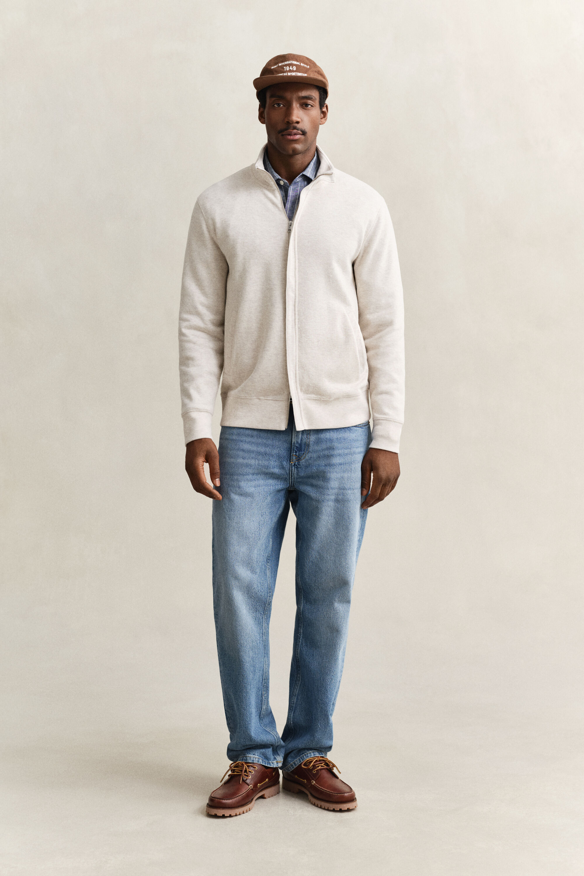 Sacker Rib sweatshirt met ritssluiting