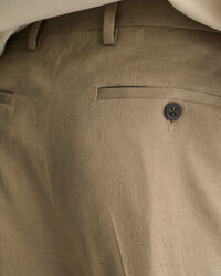 Slim Fit kostuumbroek van katoen en linnen