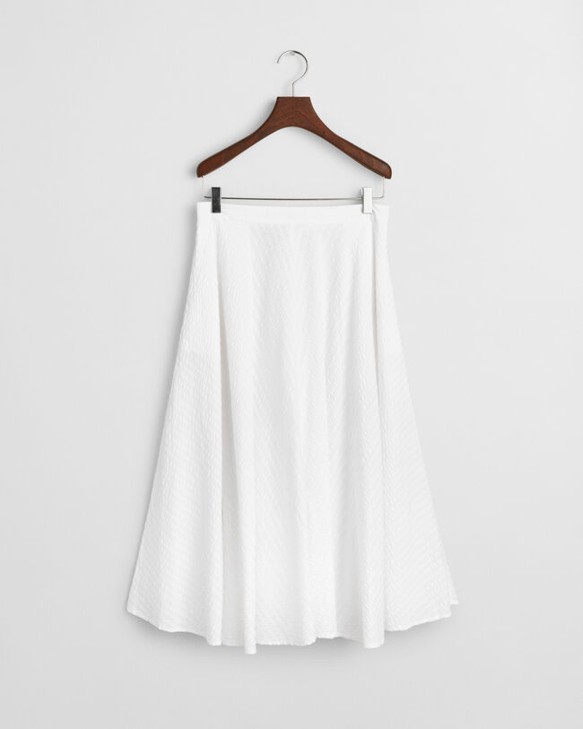 Seersucker rok met ton sur ton streepje