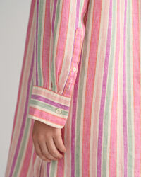 Linnen overhemdjurk met veelkleurige strepen