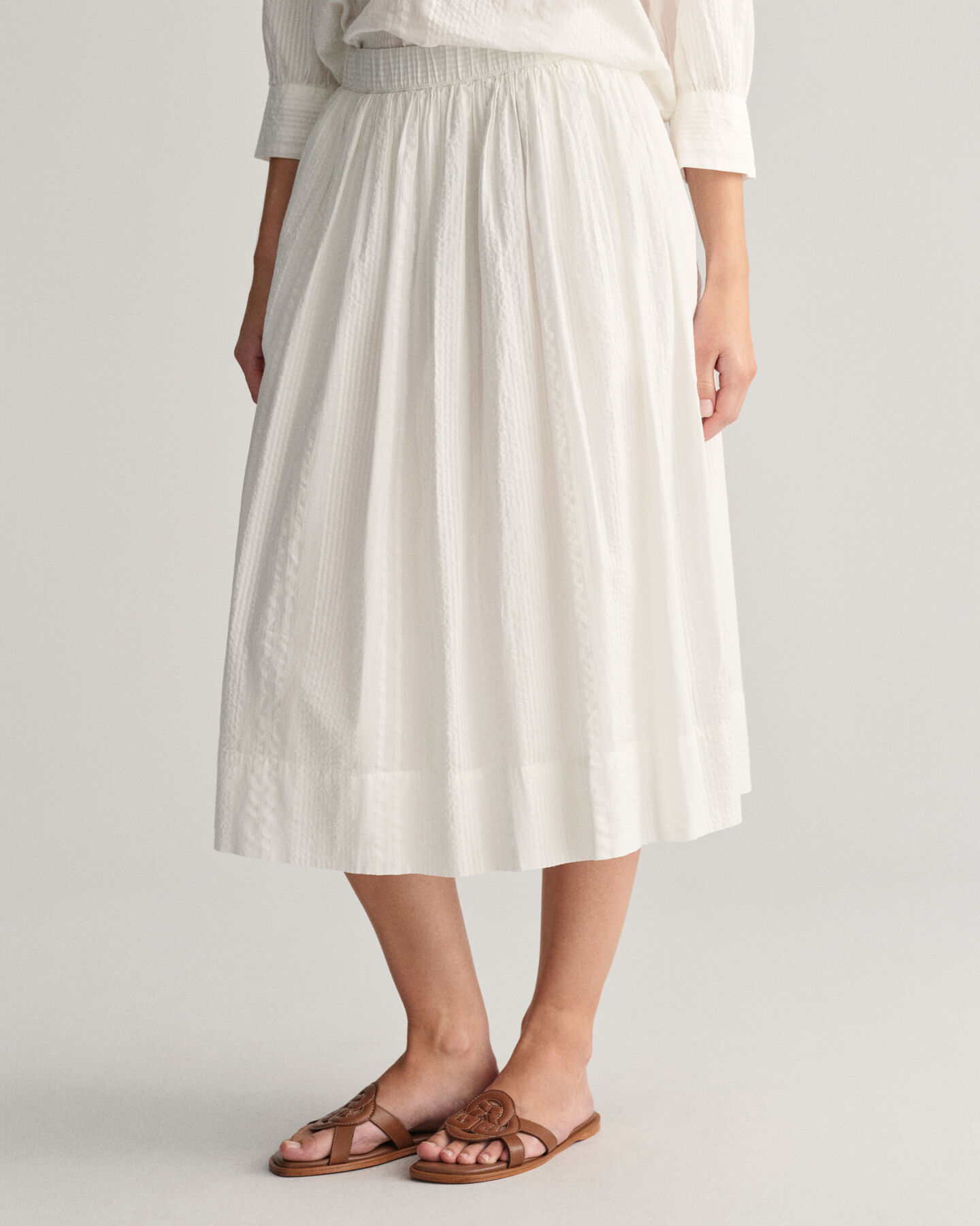 Seersucker Pull-On rok met strepen