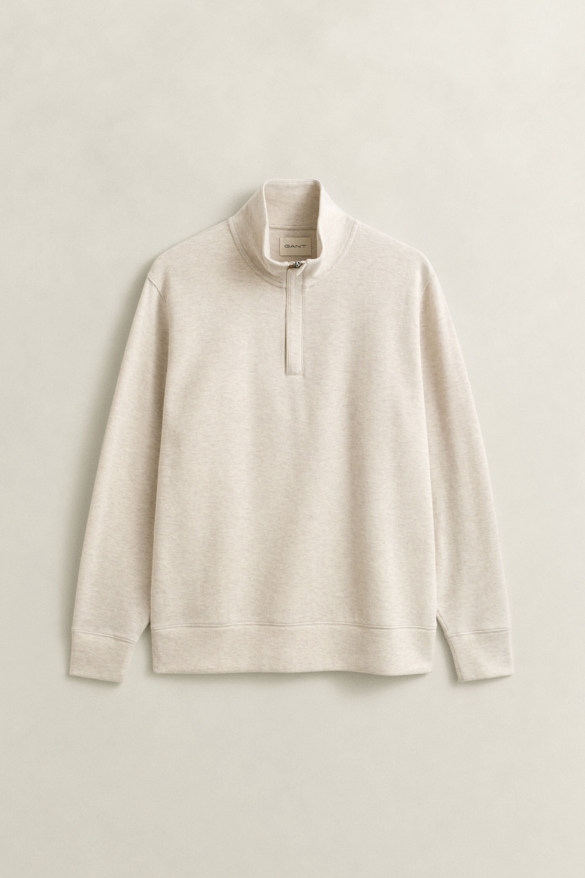 Sacker Rib sweatshirt met korte rits