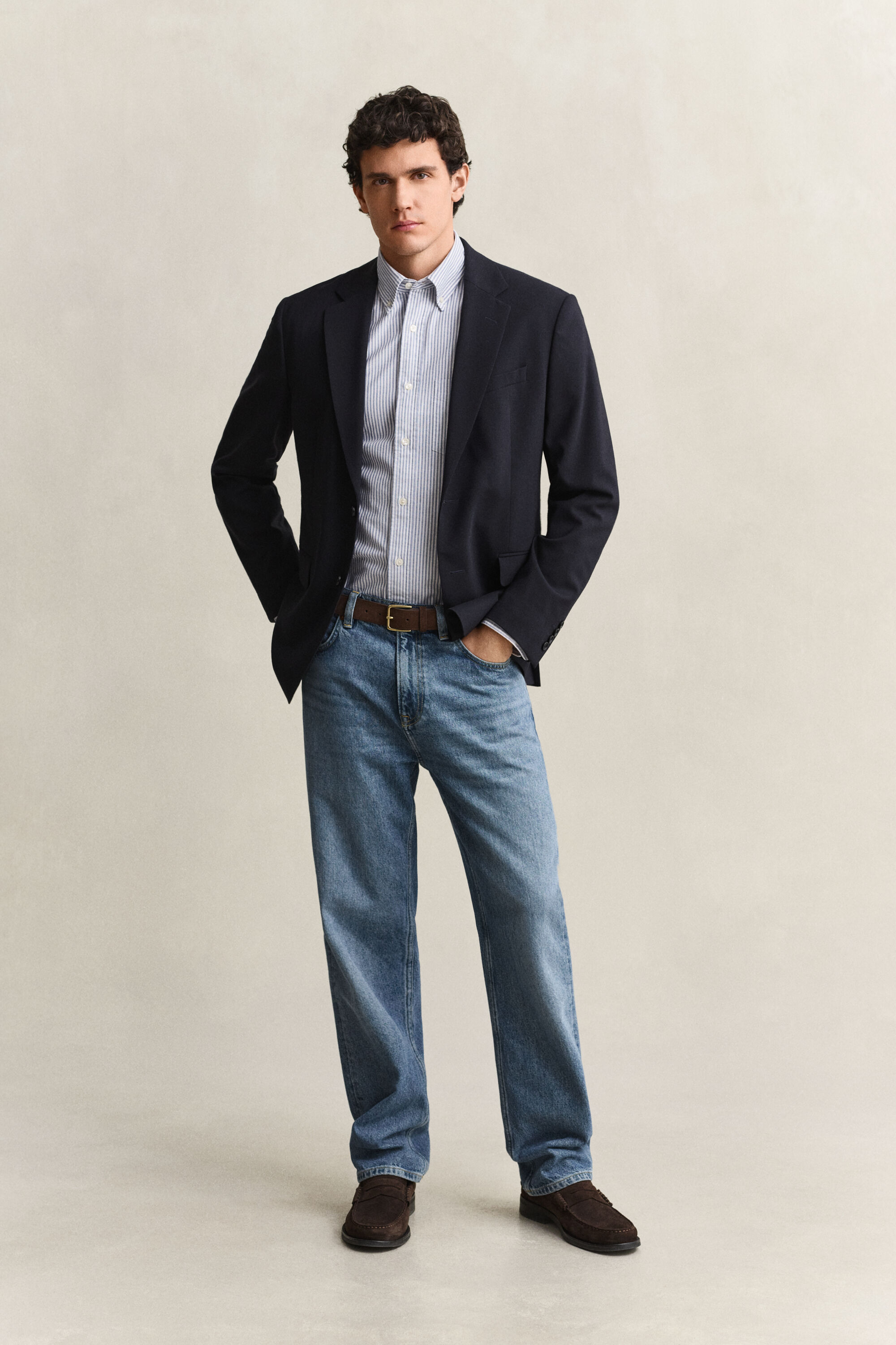 Classic Regular gestreept Oxford-overhemd