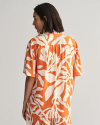 Relaxed Fit Palm Print blouse met korte mouwen