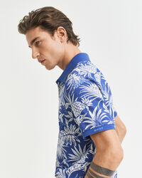 Poloshirt met tropische print