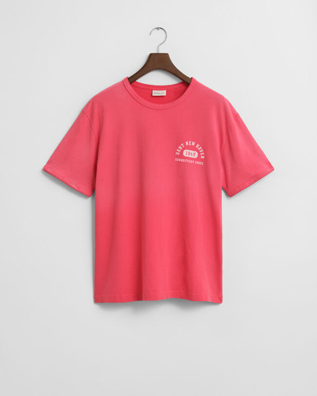 Varsity Graphic T-shirt met gedragen effect