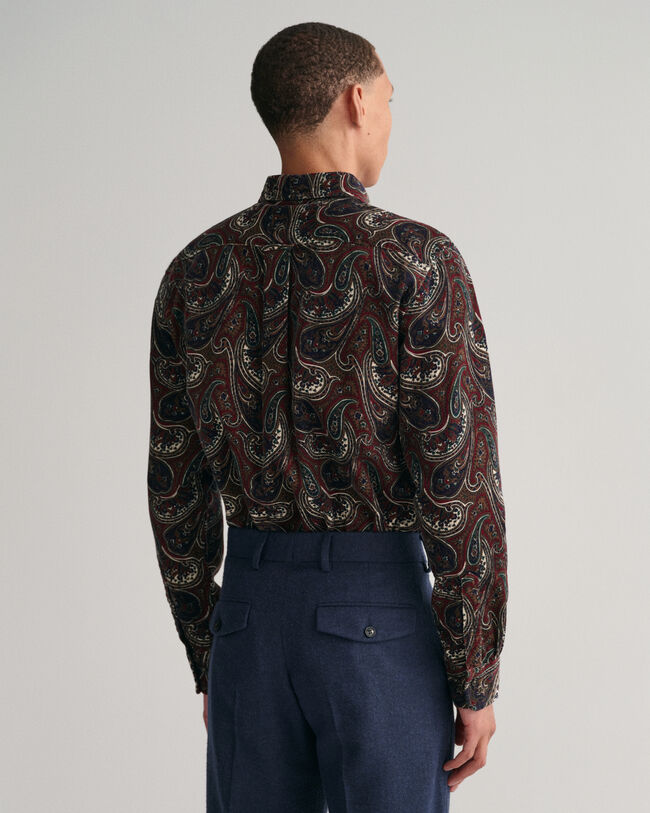 Regular Fit corduroy overhemd met paisleyprint