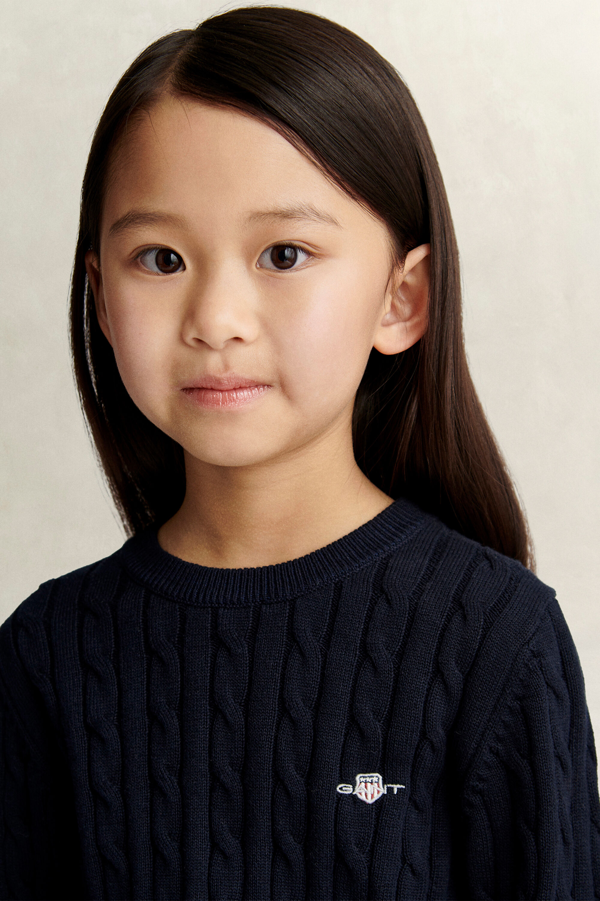 Girls Shield gebreide kabeltrui