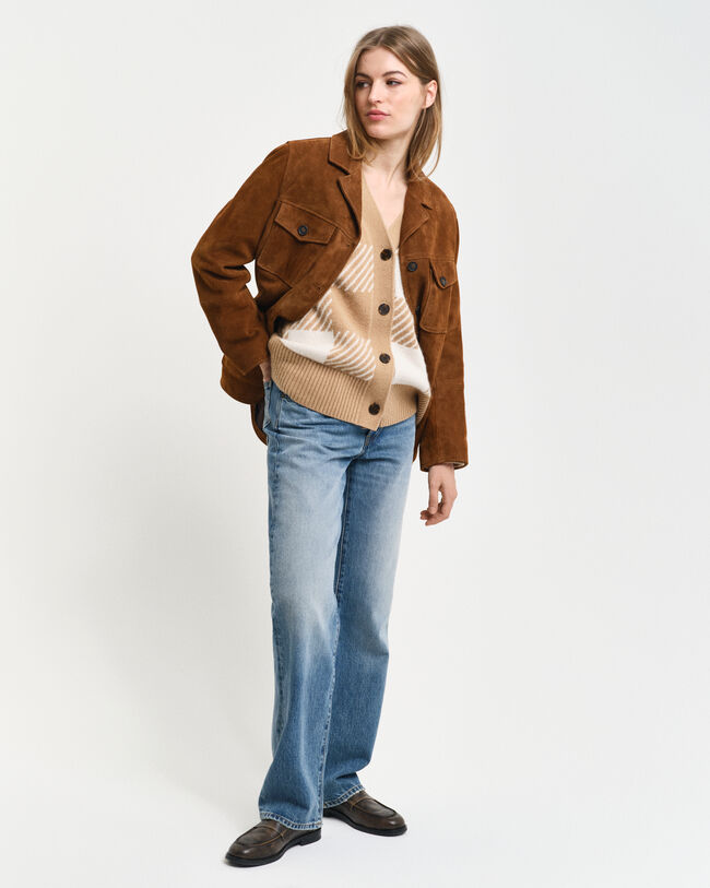 Vest met V-hals en buffalo-ruitje