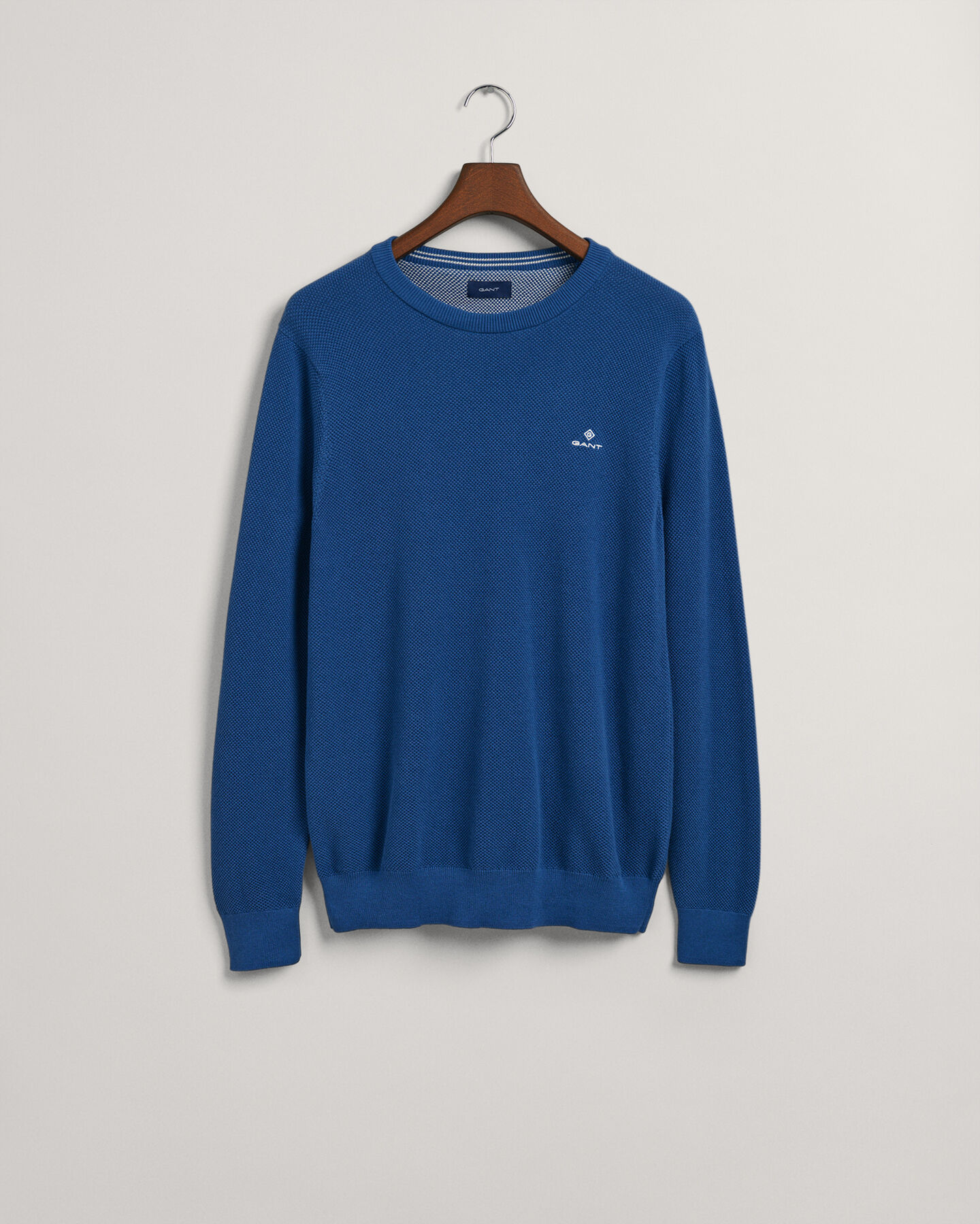 Sweater met ronde hals van piqu&eacute;katoen