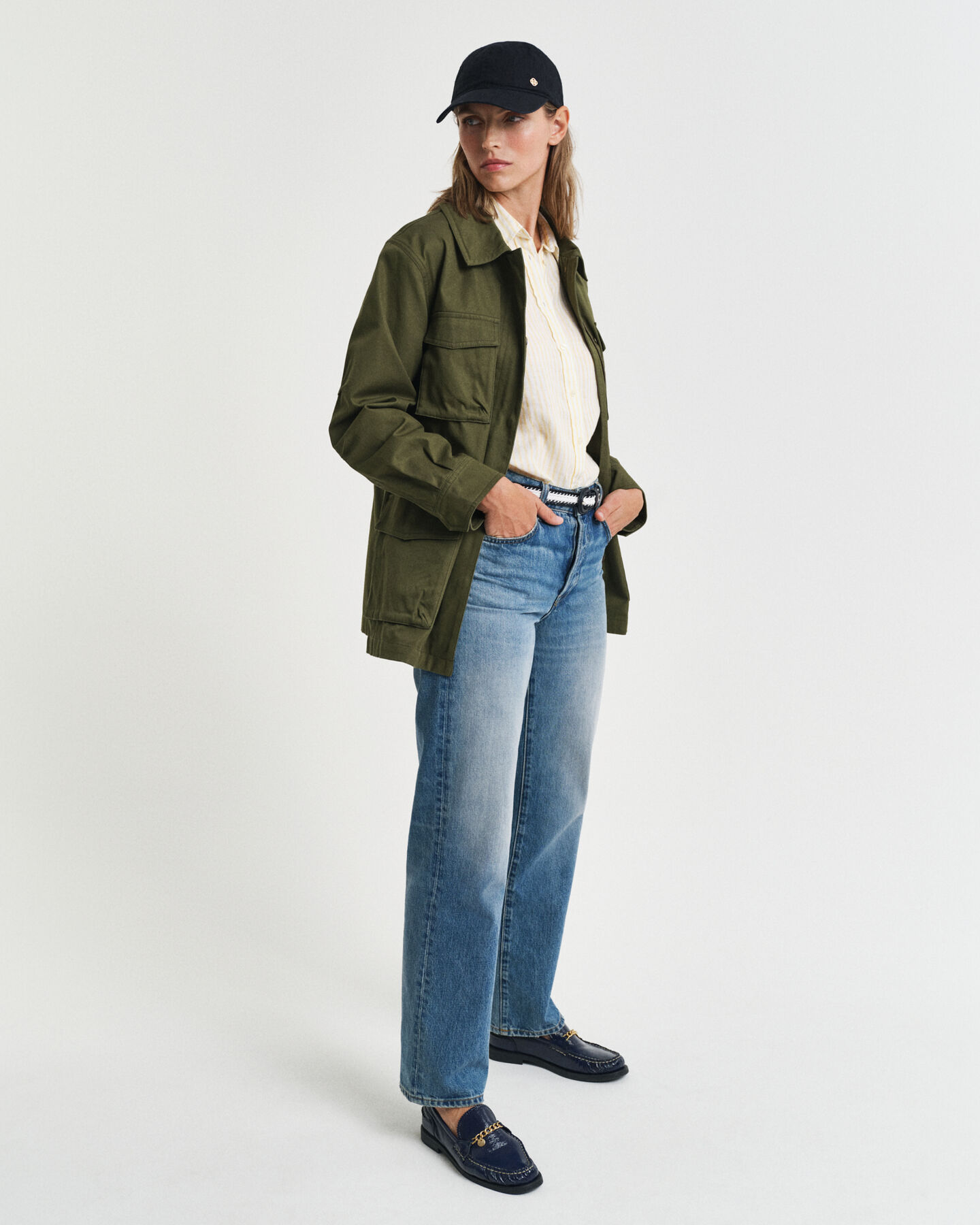 Regular Fit gestreept linnen overhemd