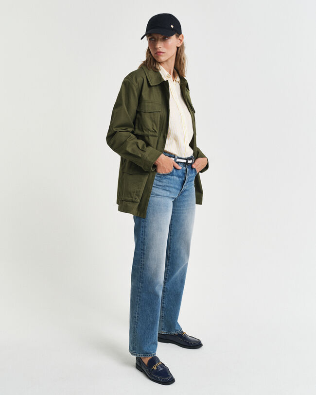 Regular Fit gestreept linnen overhemd