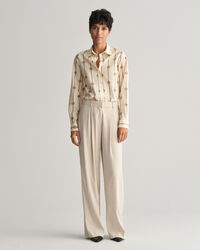 Regular Fit Monogram gestreepte blouse van katoen en voile