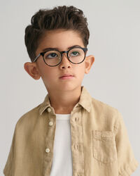 Kids linnen overhemd met korte mouwen