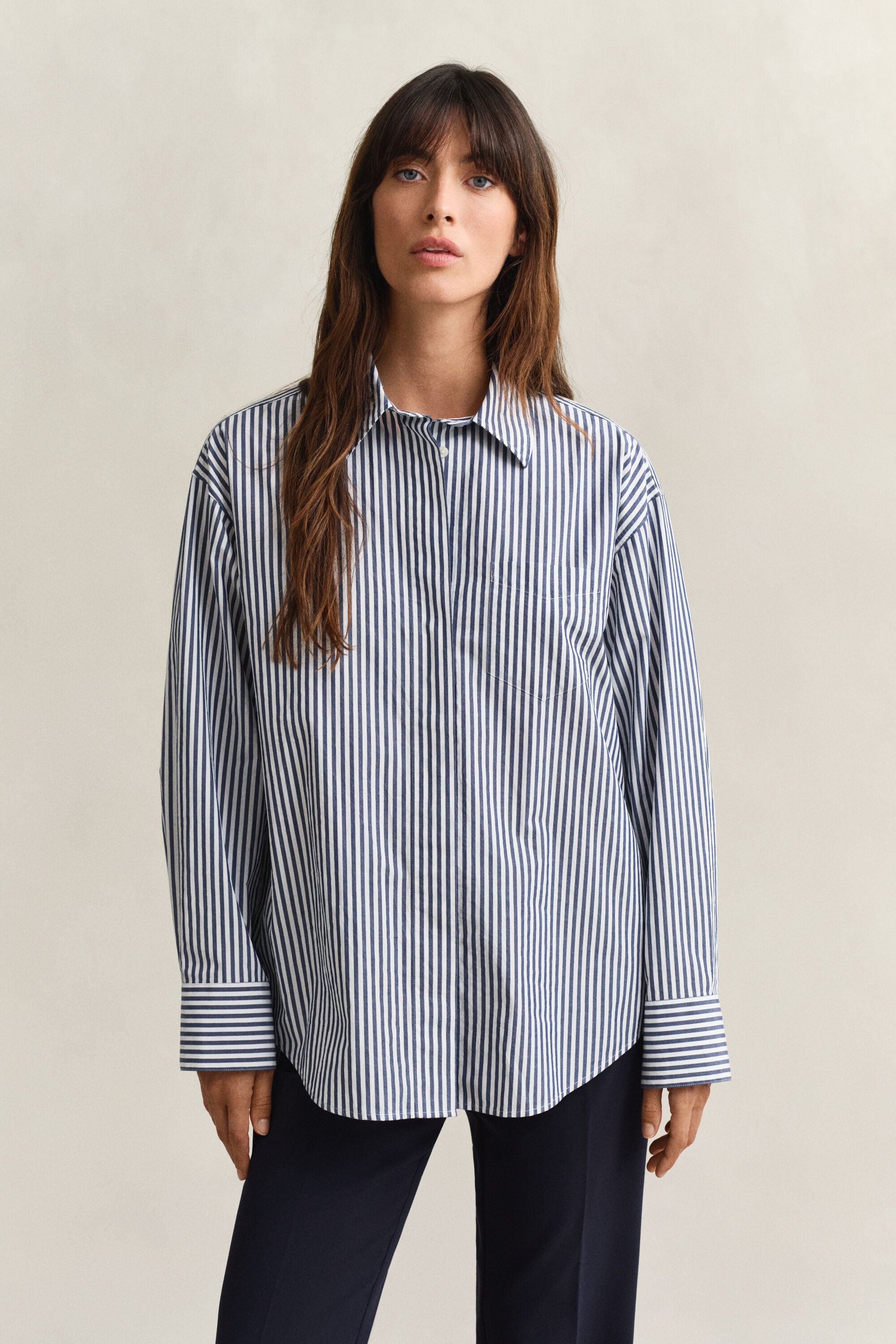 Poplin overoverhemd met strepen
