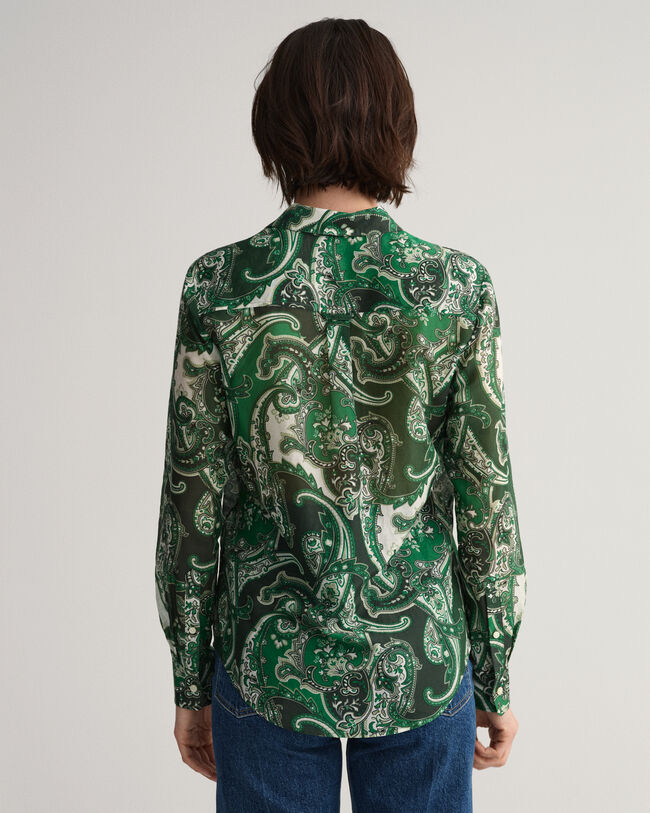 Regular Fit Paisley blouse van katoenzijde