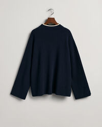 Geribde trui met halve col