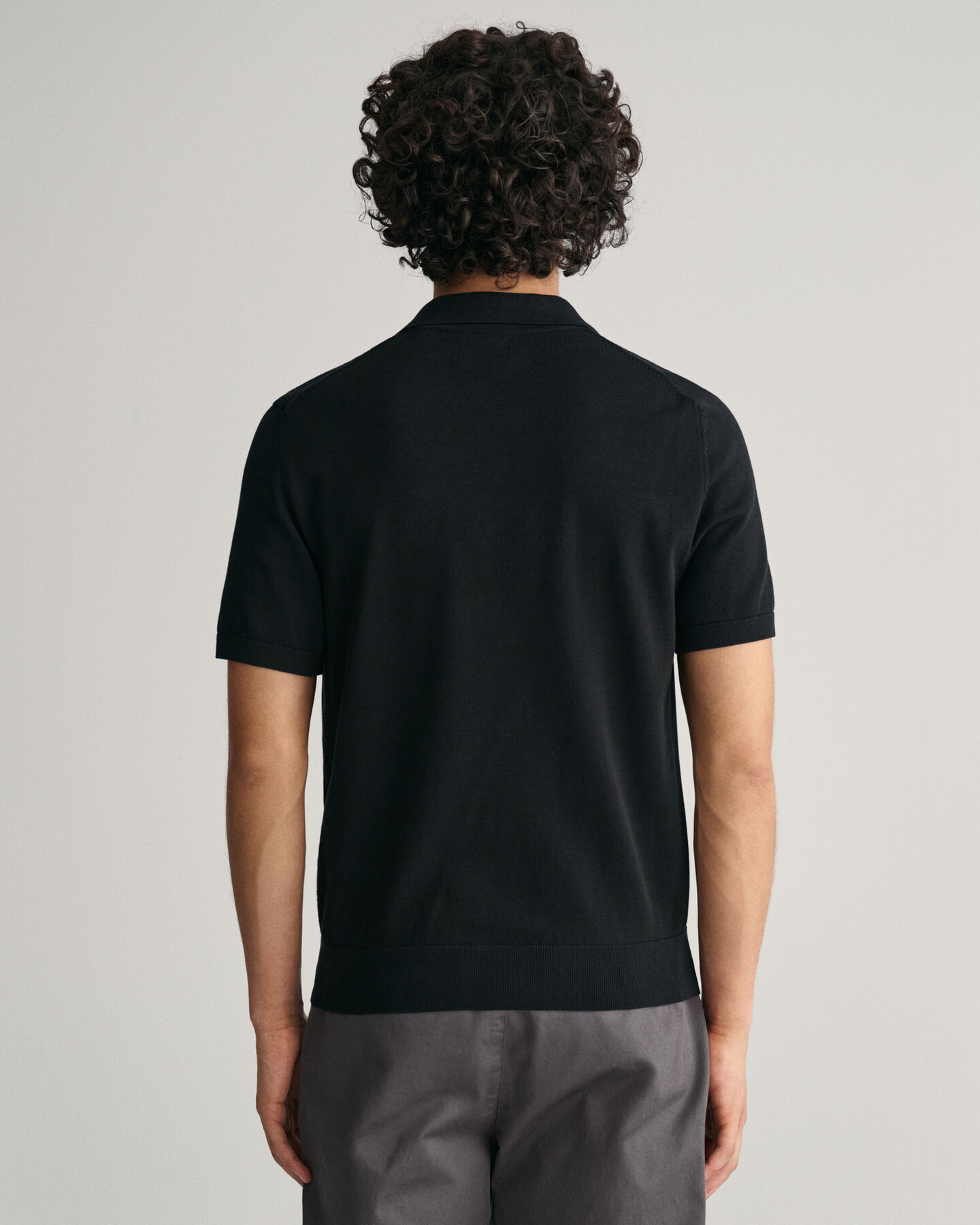 Polosweater met pointelletextuur