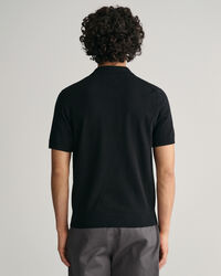 Polosweater met pointelletextuur