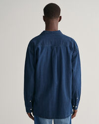 Relaxed Fit Indigo Textured overhemd