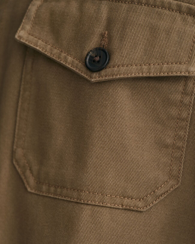 Overshirt van geborstelde keper