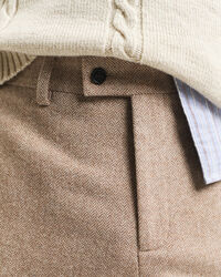 Slim Fit kostuumbroek met visgraatmotief