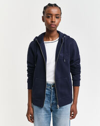 Tonal Shield hoodie met ritssluiting