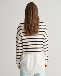 Gestreepte trui met ronde hals