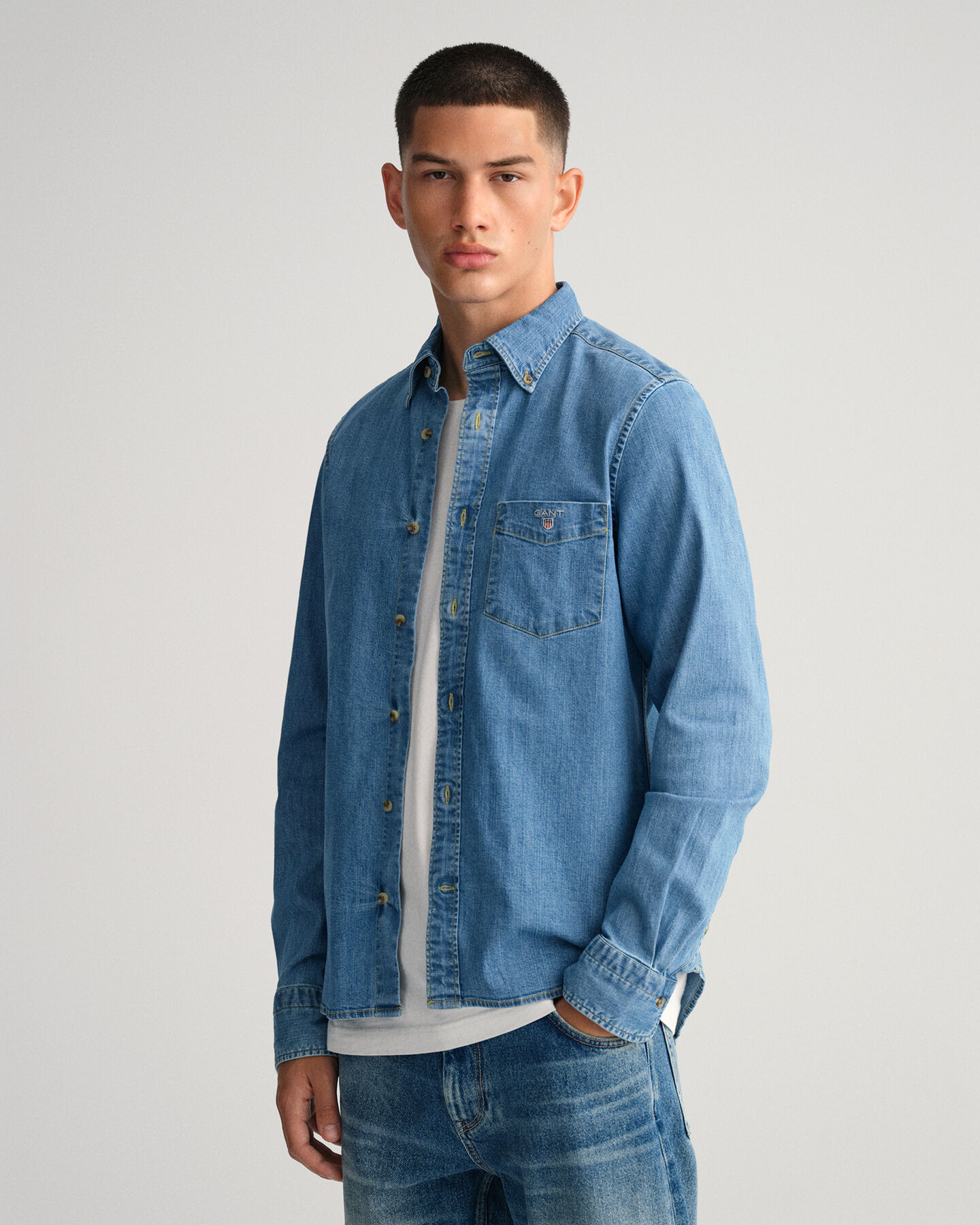 Slim Fit denim overhemd