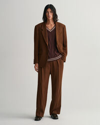 Oversized kostuumblazer van wolcrêpe