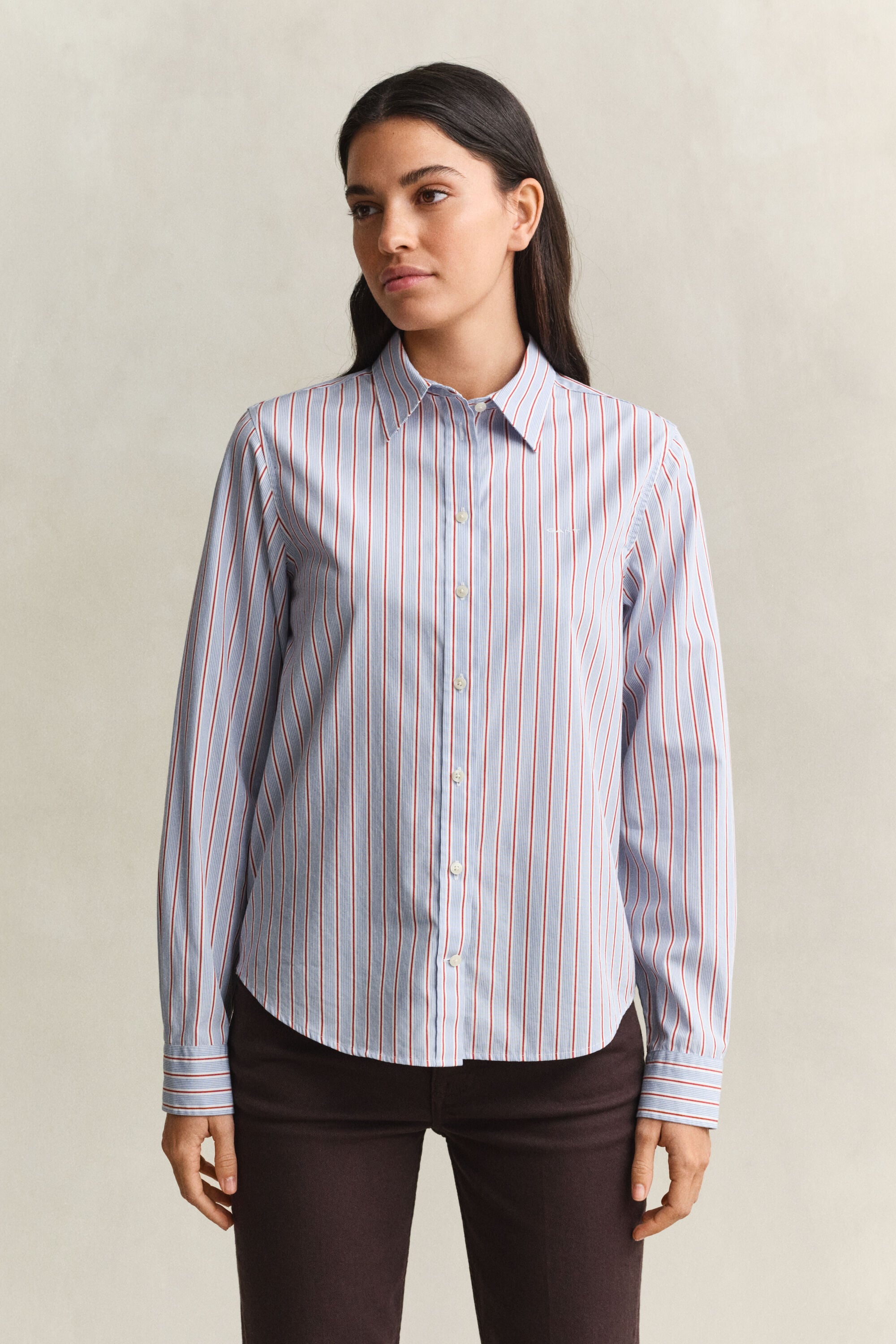 Regular Fit Classic gestreept overhemd van poplin