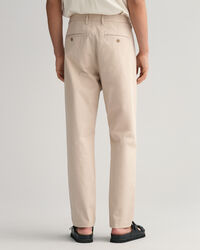 Slim Fit chino van keperstof met plooien