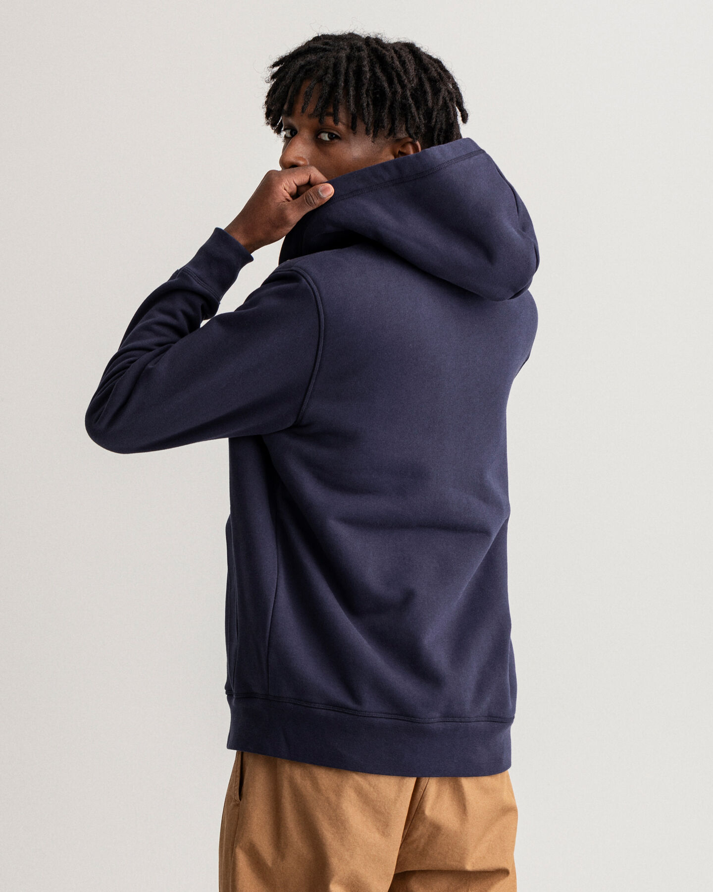 Sherpa fleece hoodie van sweatstof met ritssluiting