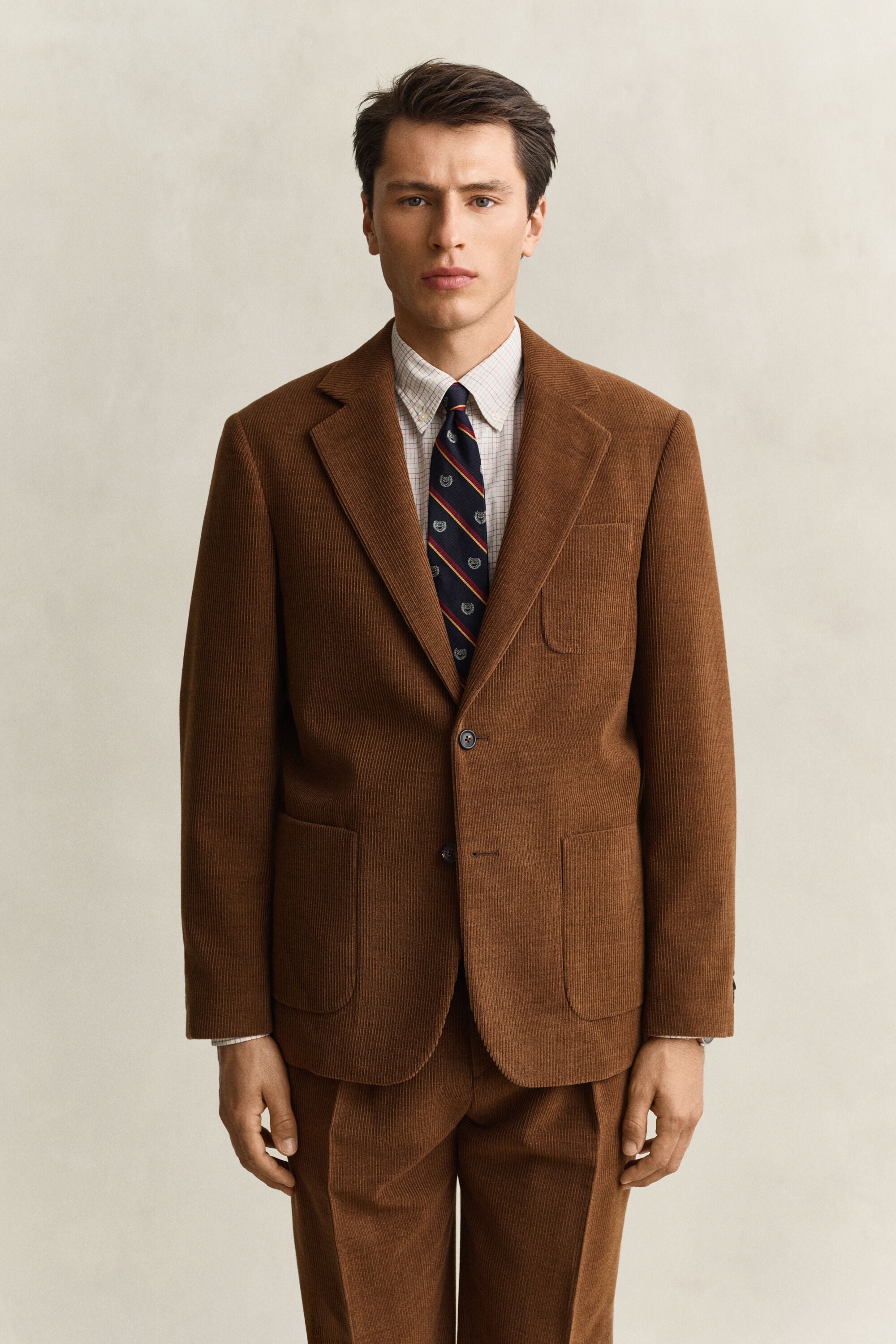 Gant x Yale blazer van wollen ribfluweel